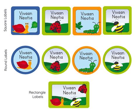 Mixed Shape Labels - Bugs – thedesignfactoryshop