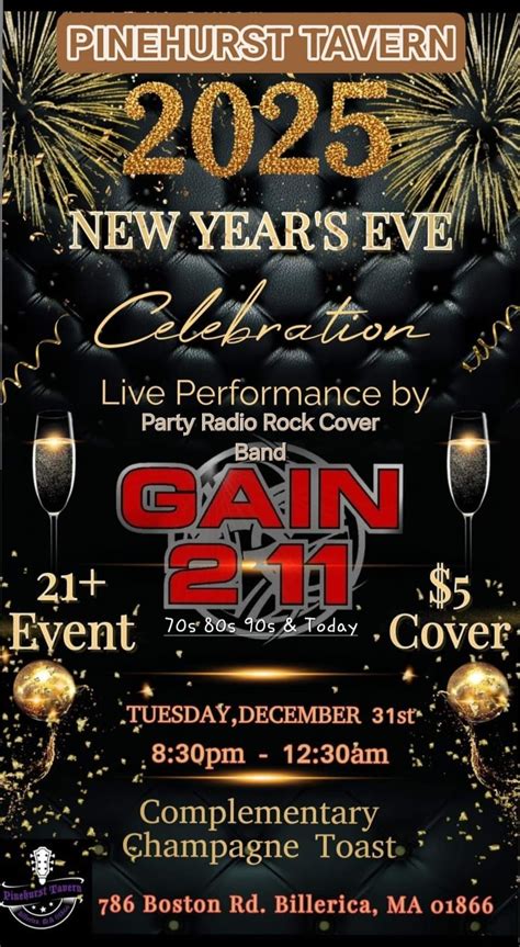 NYE with Party Radio Rock cover band GAIN211, Pinehurst Tavern ...
