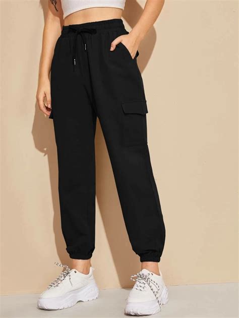 High-Rise Drawstring Cargo Joggers – Styched Fashion