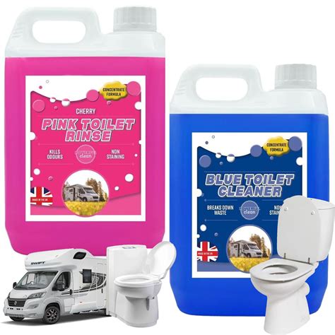 Buy 2 Pack Combo Pink & Blue Motorhome & Caravan Toilet Fluid & Rinse ...