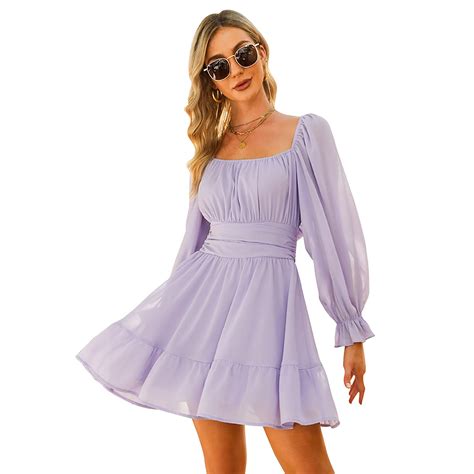Amoretu Women Summer Tunic Dress V Neck Casual Loose Flowy Swing Shift ...