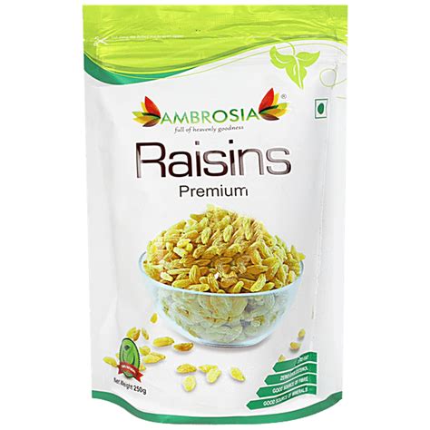 Buy Ambrosia Premium Indian Green Raisins - Rich In Fibre & Minerals ...
