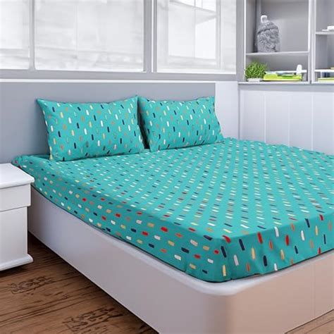 Amazon Brand - Solimo Abstract Waves 144 TC Cotton Double Bedsheet with ...