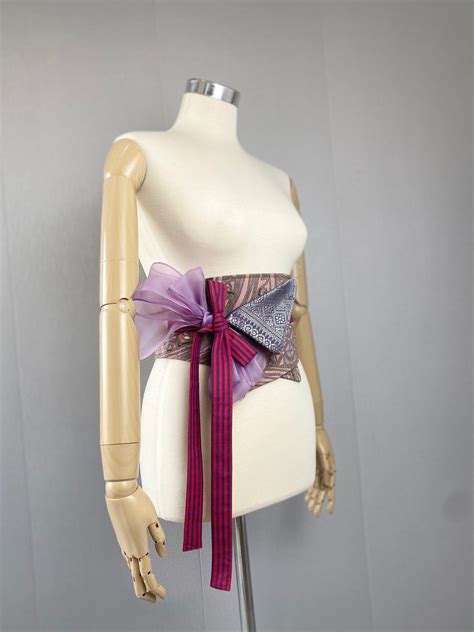 Best 11 KOINOBORI Hime Wisteria Batik X Songket Reversible Obi Belt ...