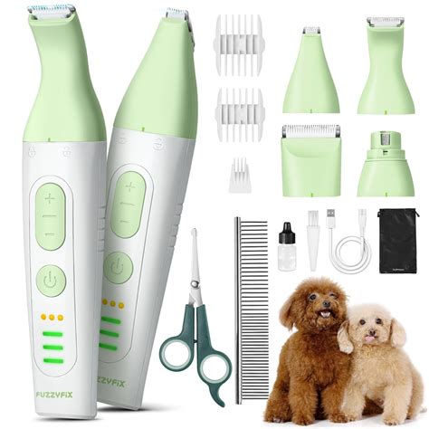 FuzzyFix Dog Grooming Kit, 4 in 1 Pet Clippers for Grooming Supplies ...