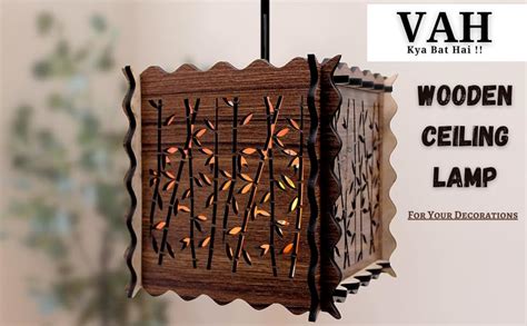 Buy VAH- Kya Bat Hai !! Wooden Natural Tree Design Ceiling Lamp Wall ...