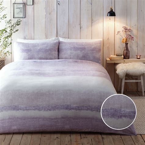 Mauve Appletree Hygge Anson Stripe Duvet Cover Bedding Set | Terrys