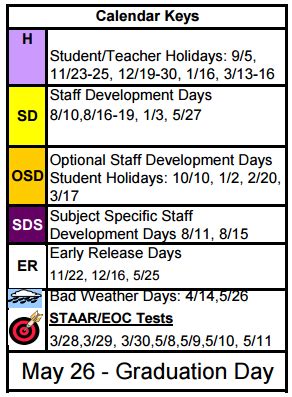 Wylie High School - School District Instructional Calendar - Wylie Isd ...