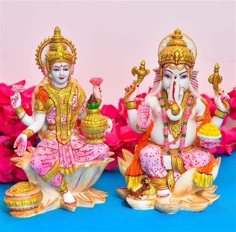 Buy SEVLIYA TRADERS 7",Goddess Lakshmi Ganesha Statue Hand Painted ...