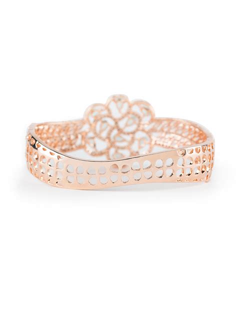 Mint Green Floral AD Studded Rose Gold-Plated Bracelet – Priyaasi
