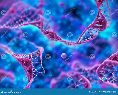 Human DNA Structure Under A Microscope As Science, Health And Biology ...