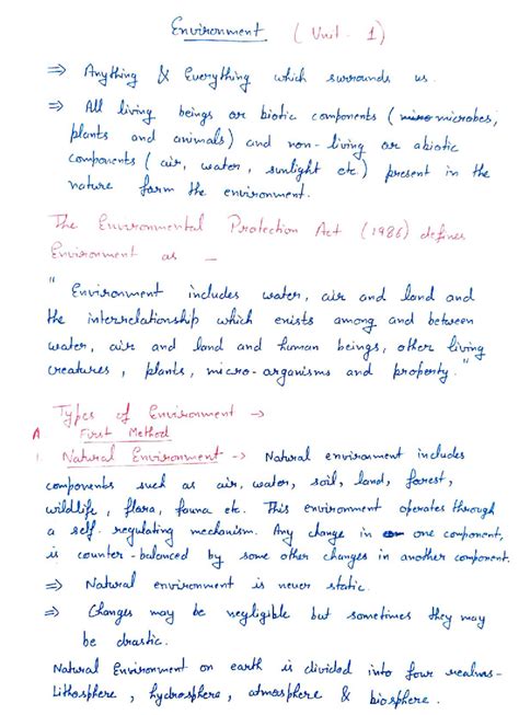 Unit 1: Environment and Ecology Overview - Studocu