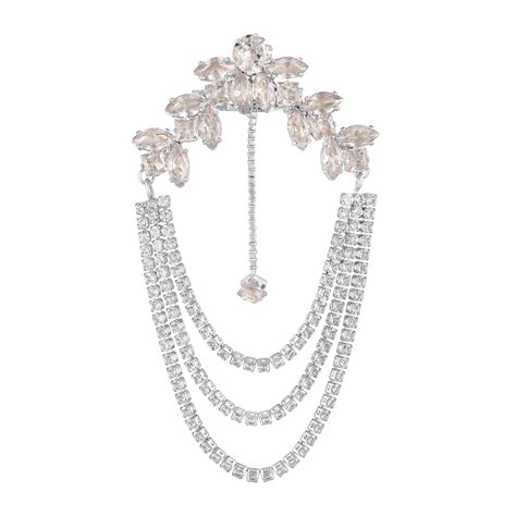 Buy Mahi Premium White Cubic Zirconia (CZ) Studded Indowestern Floral ...