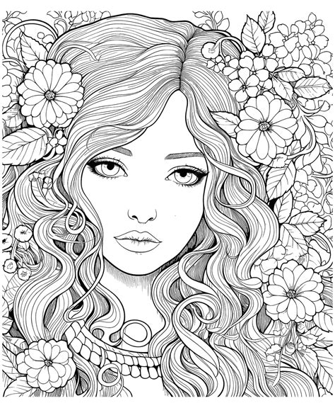 Premium Vector | Teen Coloring Page For Girls With All Ages