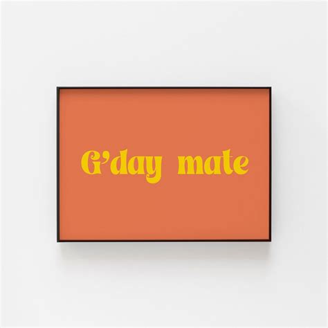 G'day Mate Print, Australian Slang Wall Art, Great Gift Idea for an Aussie or a Friend, Aussie ...