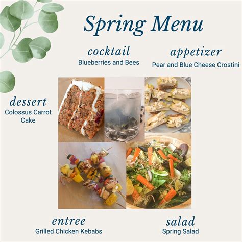 Spring Dinner Party Menu 的图像结果