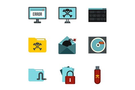 Ddos Attack Icons Set, Flat Style Graphic by ylivdesign · Creative Fabrica