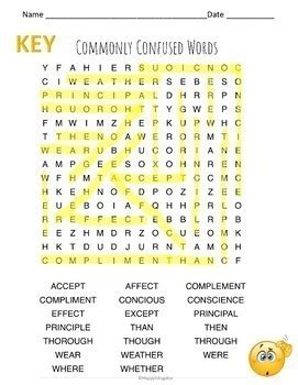 Commonly Confused Words Word Search Puzzle Vocabulary Activity Digital ...