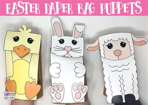 Printable Paper Bag Bunny Puppets