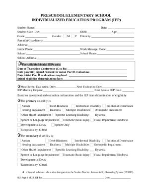 Virginia Department of Education's Sample Transition IEP Doc Template ...