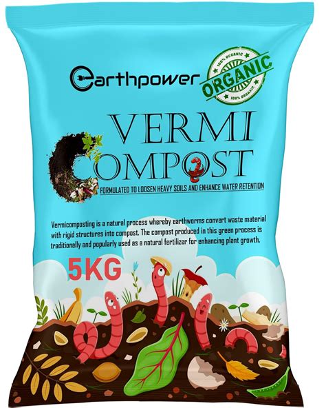 EARTHPOWER Vermicompost Fertilizer Manure For Plants 5 Kg |Vermi ...