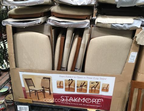 Stakmore Wood Folding Chair with Upholstered Seat | Costco Weekender
