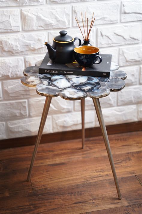 Black Galaxy Agate Coffee Table | Folkstorys