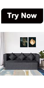 Seventh Heaven Sofa Cum Bed - Jute Fabric Washable Cover and Designer ...