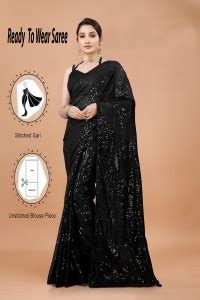 Buy b bella creation Embellished Bollywood Georgette Purple Sarees ...