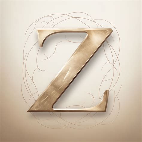 Elegant Gold Letter Z Monogram Design with Abstract Swirls Monogram - Playground