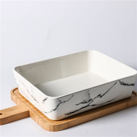 CHICERAMIC marble rectangle dish with bamboo board Online - Premium ...