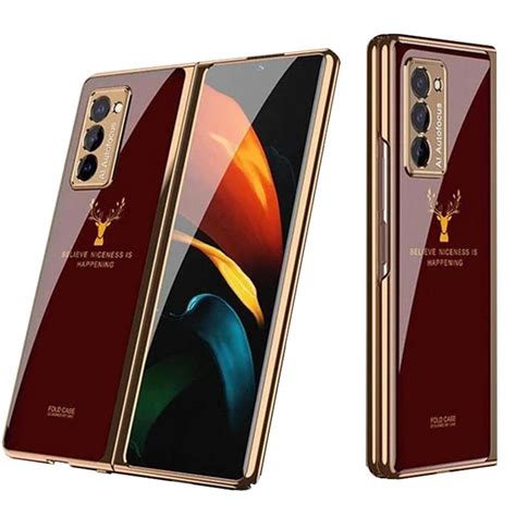 Galaxy Z Fold 2 Deer Pattern glossy Pattern Glass Case