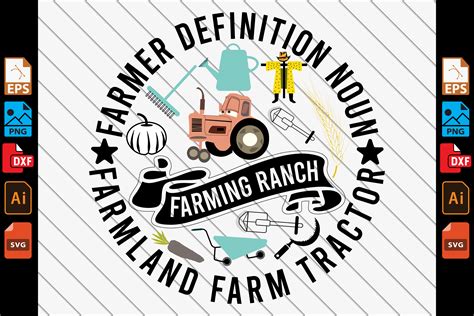 Farmer Definition Noun Farming Graphic by Rk_Store · Creative Fabrica
