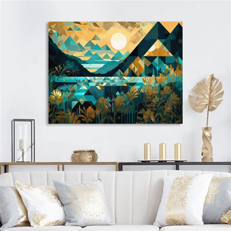 Red Barrel Studio Teal And Turquoise Landscapes In Symmetry Framed On ...