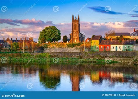 Amazing Landscape with a Church by the Shannon River in Limerick ...