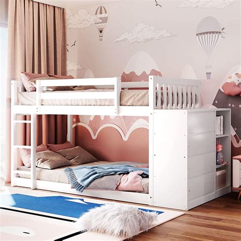Amazon.com: Harper & Bright Designs Twin Over Twin Bunk Bed with ...