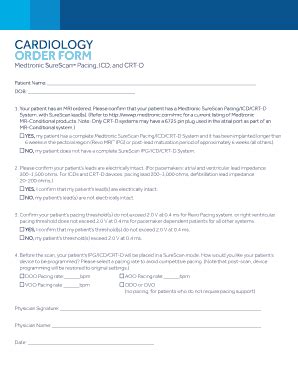 Medtronic SureScan MRI Order Form - Fill Out, Sign & Share Online ...