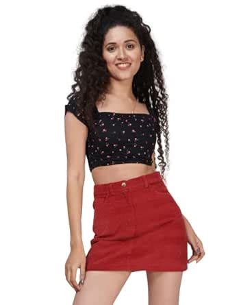 VASTRADO Square Neck Off Shoulder Crop Top : Amazon.in: Fashion
