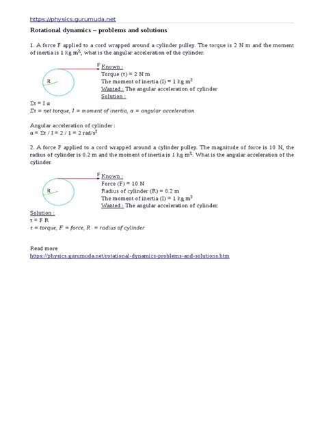 Image result for Examples of Rotational Dynamics Problems