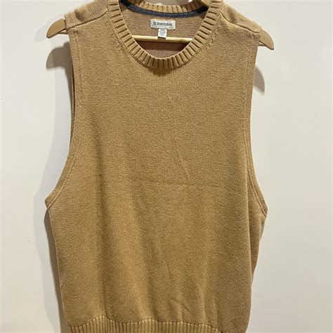 Vintage light brown sweater vest worn once in... - Depop