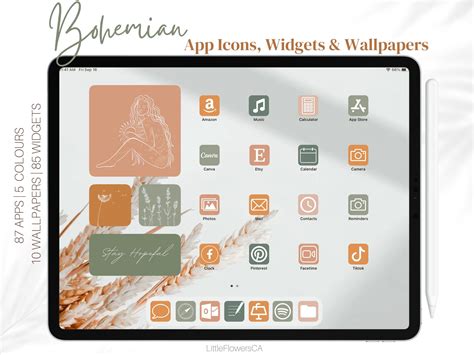 Boho Ios Icons Pack, Ipad, iPhone Icons and Ios Wallpapers, Ios Widgets ...