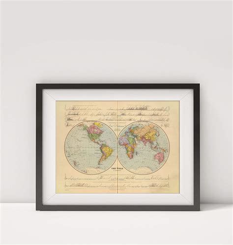 Buy 1901 of |World|Title: The World in Hemispheres. London Atlas Series ...