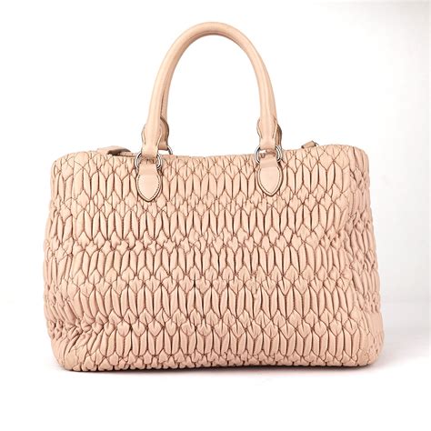 Miu Miu Pink Matelasse Nappa Leather Crystal Tote – The Luxury Pop