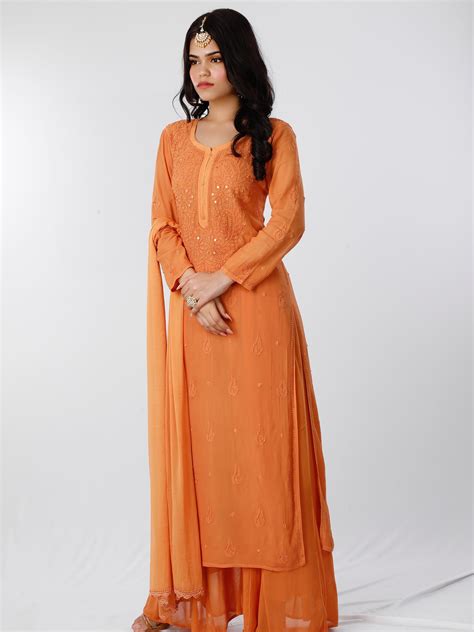 Tequila Sunrise Chikankari Kurta Set – Shop Label Aishwaryrika