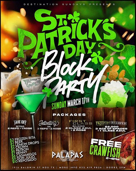 March 17 | St. Patricks Day Block Party @ Palapas, Palapas, Houston, 17 ...