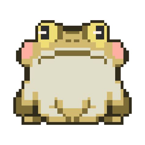 Vector withered green frog with teary eyes pixel art style suitable for ...
