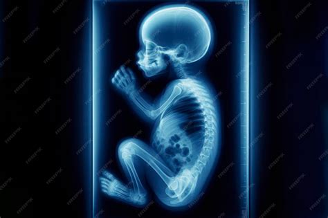 Premium Photo | Xray of a newborn baby full body blue tone radiograph ...