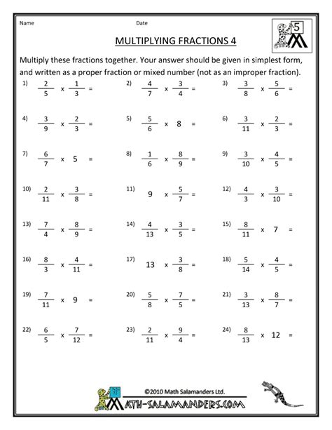 Image result for Math Worksheets Multiplying Fractions