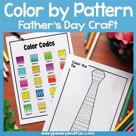 Father's Day Tie Color by Pattern Activity Template - Easy Peasy and ...
