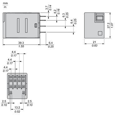 RXM4LB2P7 - miniature plug-in relay - Harmony RXM2L - 4 C/O - 230 V AC ...